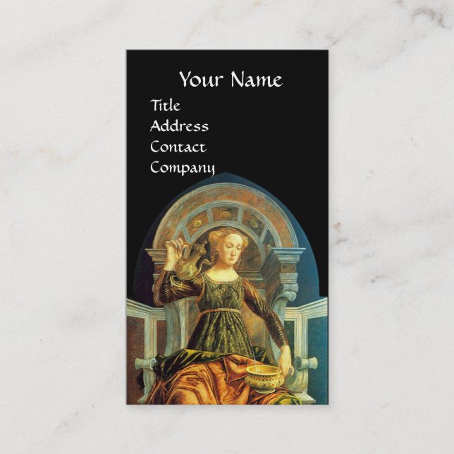 CARTE DE VISITE TAROTS DE RENAISSANCE ANTIQUE / TEMPÉRANCE (Devant)