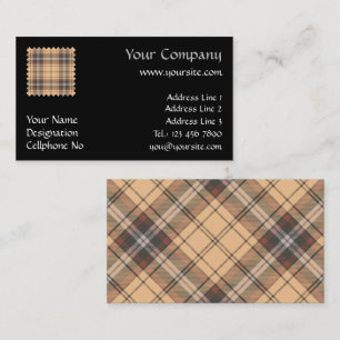 Carte De Visite Tartan beige et Brown