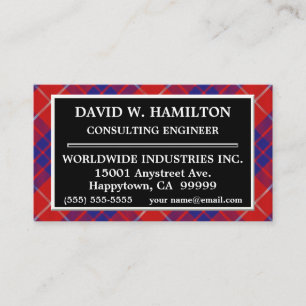 Carte De Visite Tartan écossais plaid Clan Hamilton