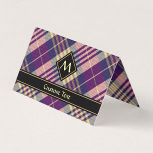 Carte De Visite Tartan mauve, or et bleu