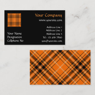 Carte De Visite Tartan orange d'Halloween