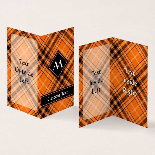 Carte De Visite Tartan orange d'Halloween (Intérieur et extérieur)