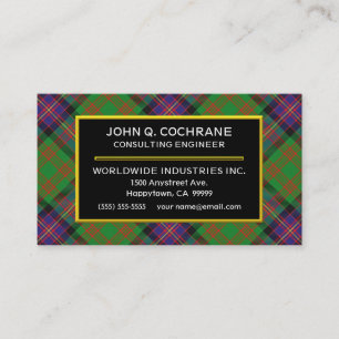 Carte De Visite Tartan Plaid du clan écossais Cochrane