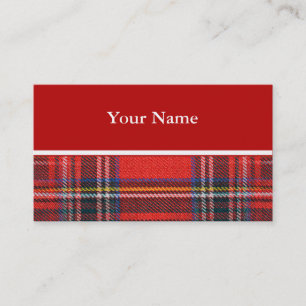 Carte De Visite Tartan plaids motif rouge royal tissu