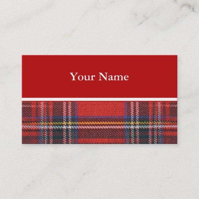 Carte De Visite Tartan plaids motif rouge royal tissu (Devant)