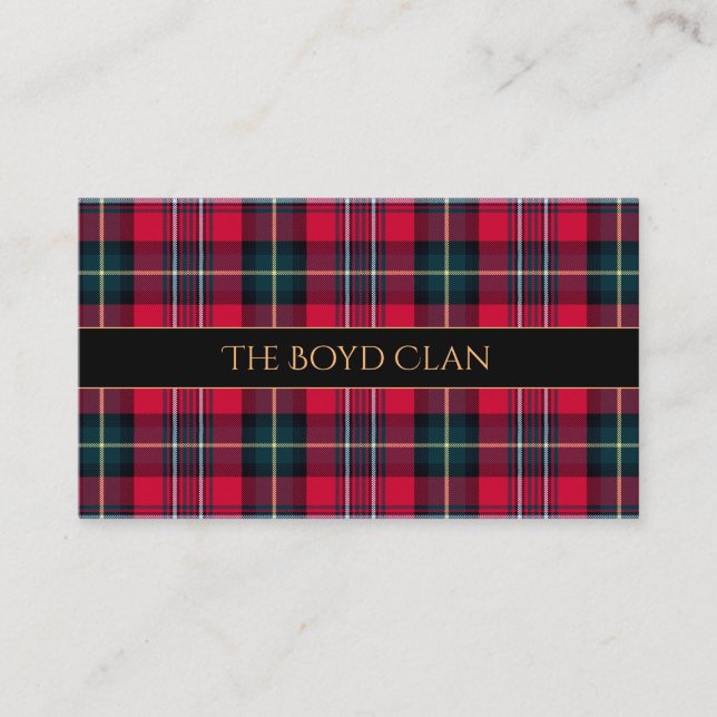 Carte De Visite Tartan rouge (Devant)