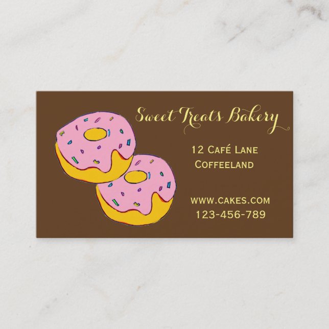 Carte De Visite Tarte à boulangerie mignonne beigne à glace (Devant)