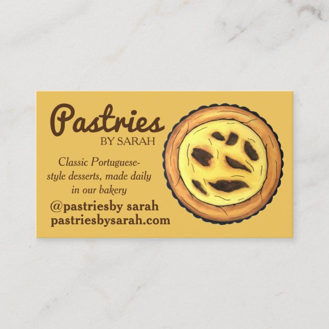 Carte De Visite Tarte à l'oeuf de garde portugaise Pastel Pastéis  (Devant)