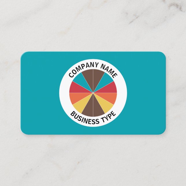 Carte De Visite Tarte Abstraite 05 - Bleu #009FAE (Devant)