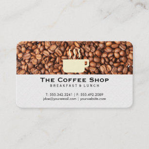 Carte De Visite Tas de grains de café Logo de tasse de café