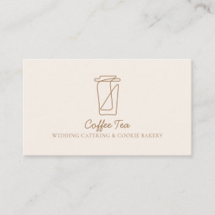 Carte De Visite Tasse à thé en papier rose beige