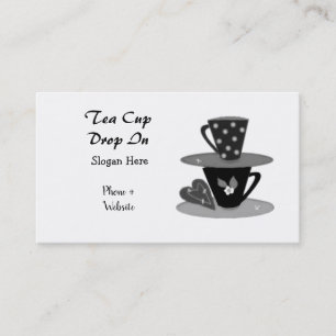 Carte De Visite Tasses à thé empilées Noir et Blanc