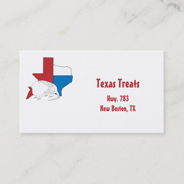 Carte De Visite Tatou de fierté du Texas (Devant)