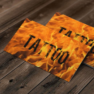 Carte De Visite Tatouage Artiste Flamme unique Flamme Flamme