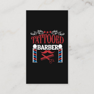 Carte De Visite Tatouage de ciseaux de barbier tatoué