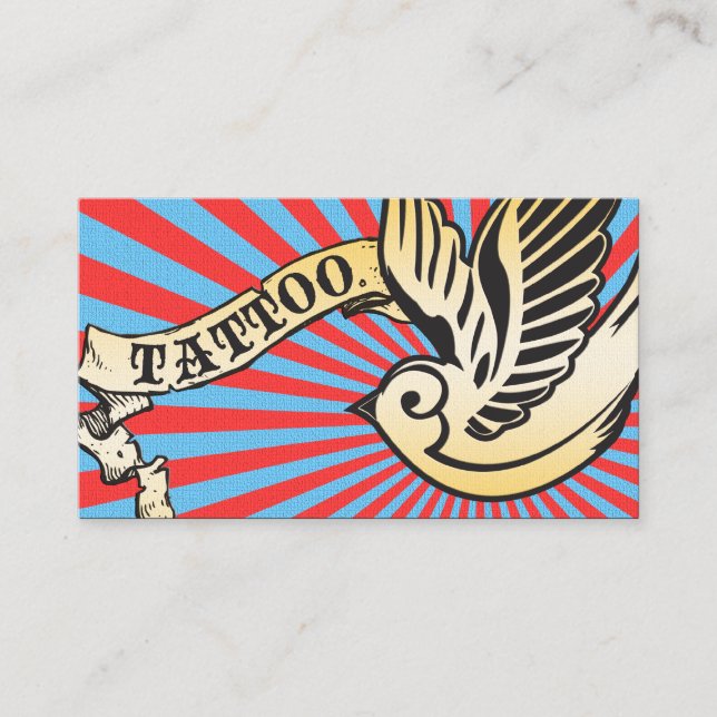 Carte De Visite tatouage de moineau 2 (Devant)