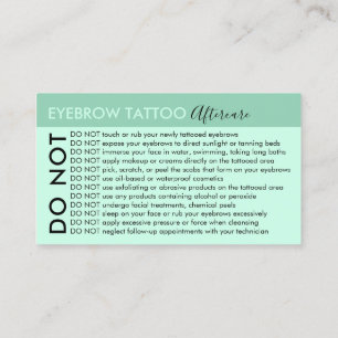 Carte De Visite Tatouage de sourcil vert évite les conseils de sui