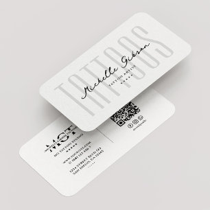 Carte De Visite Tatouage tatouage Artiste Tatouages Minimal Blanc