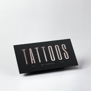 Carte De Visite Tatouages Pailletés Or Rose