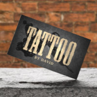 Tattoo Shop Tattoo Gun Vintage Gold Typographie