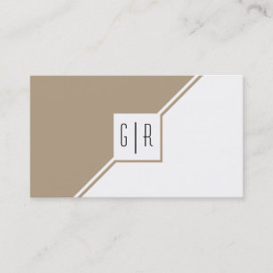 Carte De Visite Taupe et white monogram