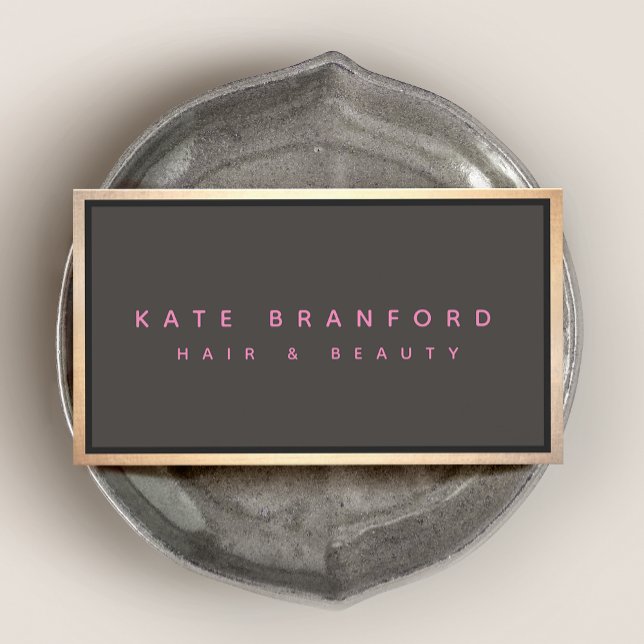 Carte De Visite Taupe moderne Gris Gold Bordure Professionnel (Créateur téléchargé)