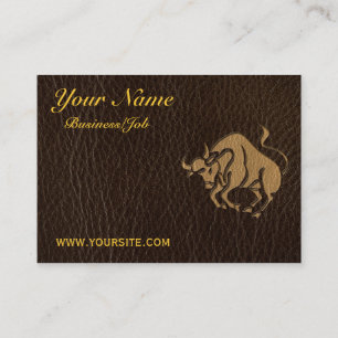Carte De Visite Taureau simili cuir