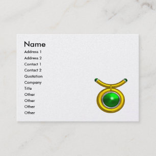 Carte De Visite TAURUS GOLD ZODIAC JEWEL vert Émeraude noir blanc