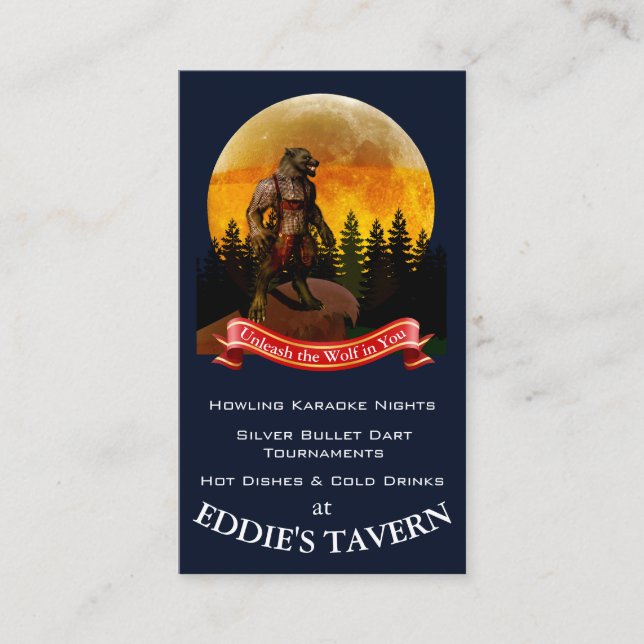 Carte De Visite Taverne, barre, Pub (Devant)