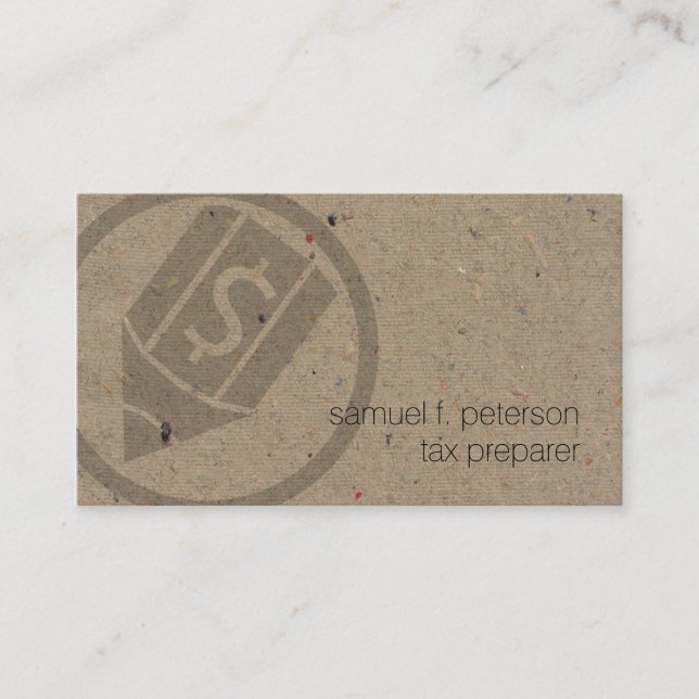 Carte De Visite Taxe Préparer Gras Icône Texte de papier naturel (Devant)