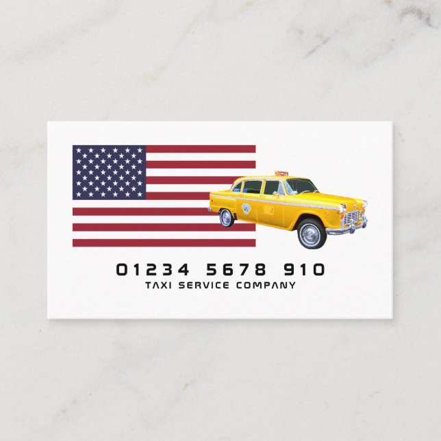 Carte De Visite Taxi américain, Tarifs (Devant)