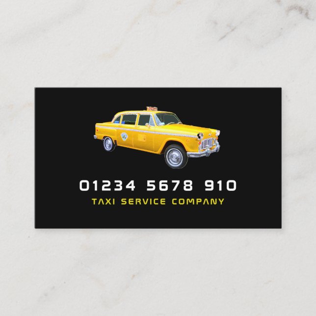 Carte De Visite Taxi américain, Tarifs (Devant)