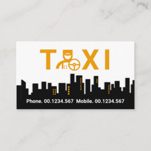 Carte De Visite Taxi Chauffeur Centre Ville Silhouette