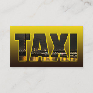 Carte De Visite Taxi chauffeur chauffeur chauffeur taxi jaune néon