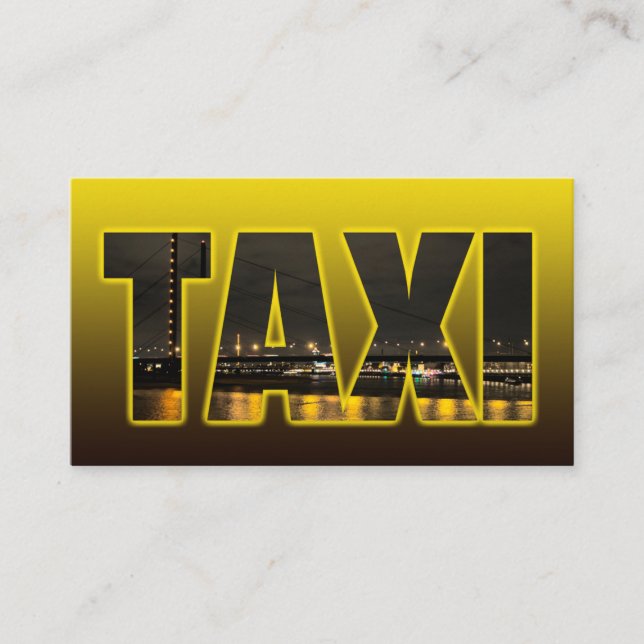 Carte De Visite Taxi chauffeur chauffeur chauffeur taxi jaune néon (Devant)