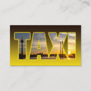 Carte De Visite Taxi chauffeur chauffeur taxi jaune avec coucher d