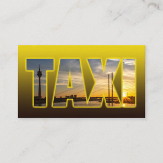Carte De Visite Taxi chauffeur chauffeur taxi jaune avec coucher d