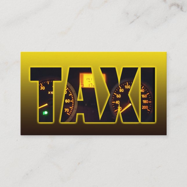 Carte De Visite Taxi chauffeur chauffeur taxi jaune lettres noires (Devant)