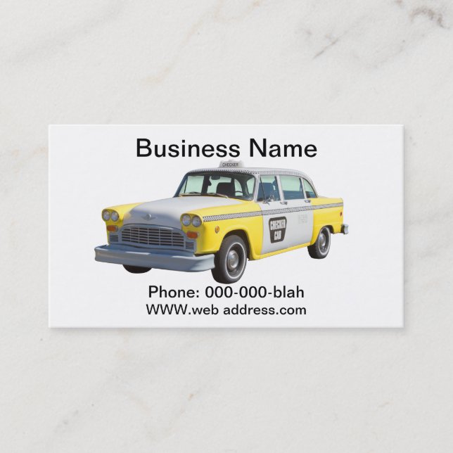 Carte De Visite Taxi Checkered jaune et blanc (Devant)