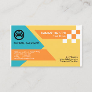 Carte De Visite Taxi de forme de couleur pastel géométrique cré