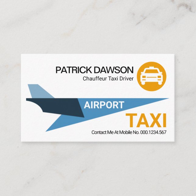 Carte De Visite Taxi de l'aéroport Creative Blue Sky Jet (Devant)