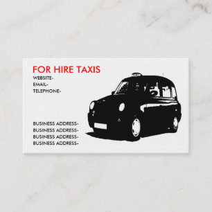 Carte De Visite Taxi de Londres