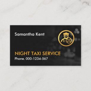 Carte De Visite Taxi de nuit Ville Lumières Bokeh
