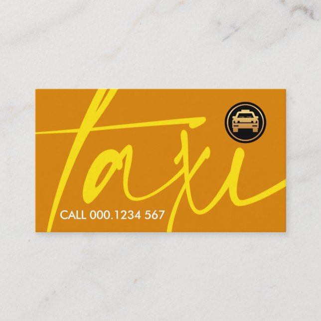 Carte De Visite Taxi jaune créatif Signalisation Conduite (Devant)