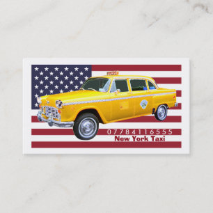 Carte De Visite Taxi jaune drapeau américain