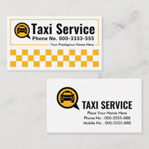 Carte De Visite Taxi Jaune encadré Boîtes à chèques