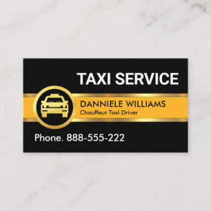 Carte De Visite Taxi Jaune Gold Line Conduite