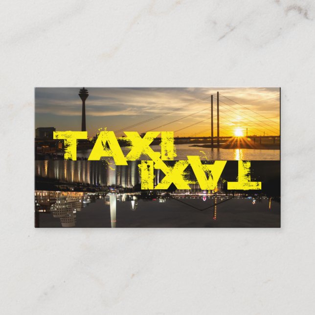 Carte De Visite TAXI jaune pour chauffeur de taxi professionnel (Devant)