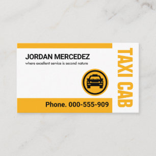Carte De Visite Taxi jaune simple minimaliste