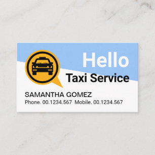 Carte De Visite Taxi jaune Trapezium bleu blanc